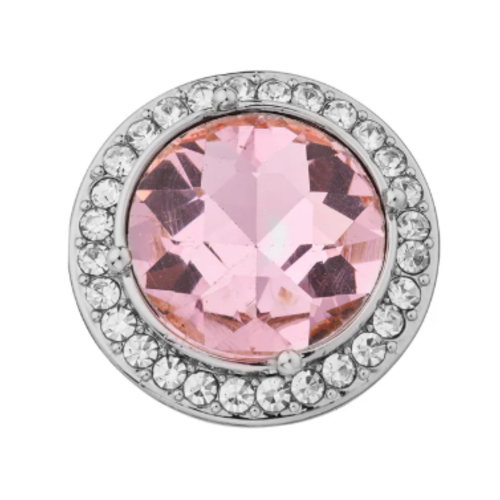 Piedra de vidrio rosa plata|SHOEME CHARMS