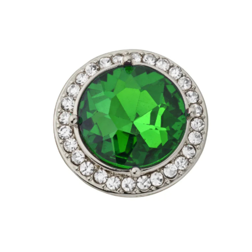 Piedra de vidrio verde plata|SHOEME CHARMS