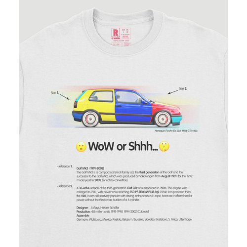 Camiseta “GOLF GTI MkIII Harlequin FanArt Ed”|R